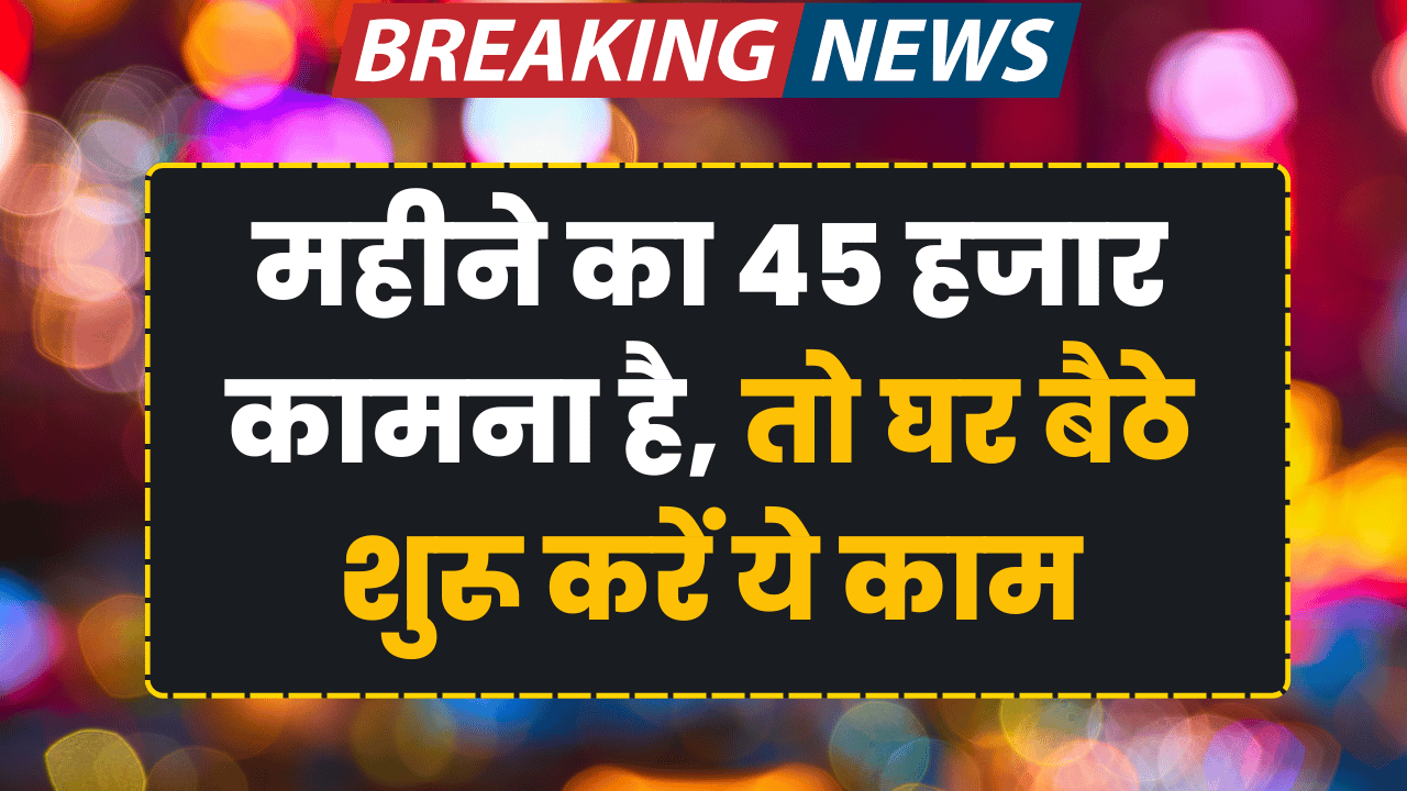 महीने का 45 हजार कामना है, तो घर बैठे शुरू करें ये काम
